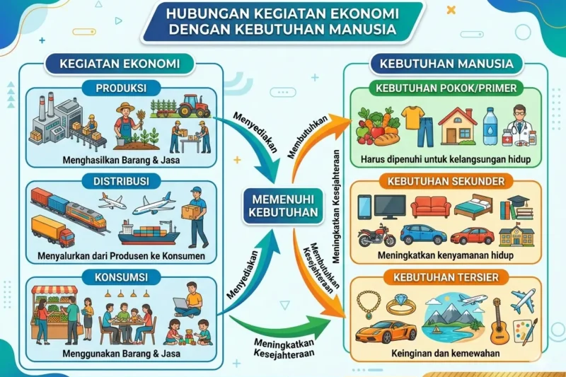 Hubungan Kegiatan Ekonomi dengan Kebutuhan Manusia