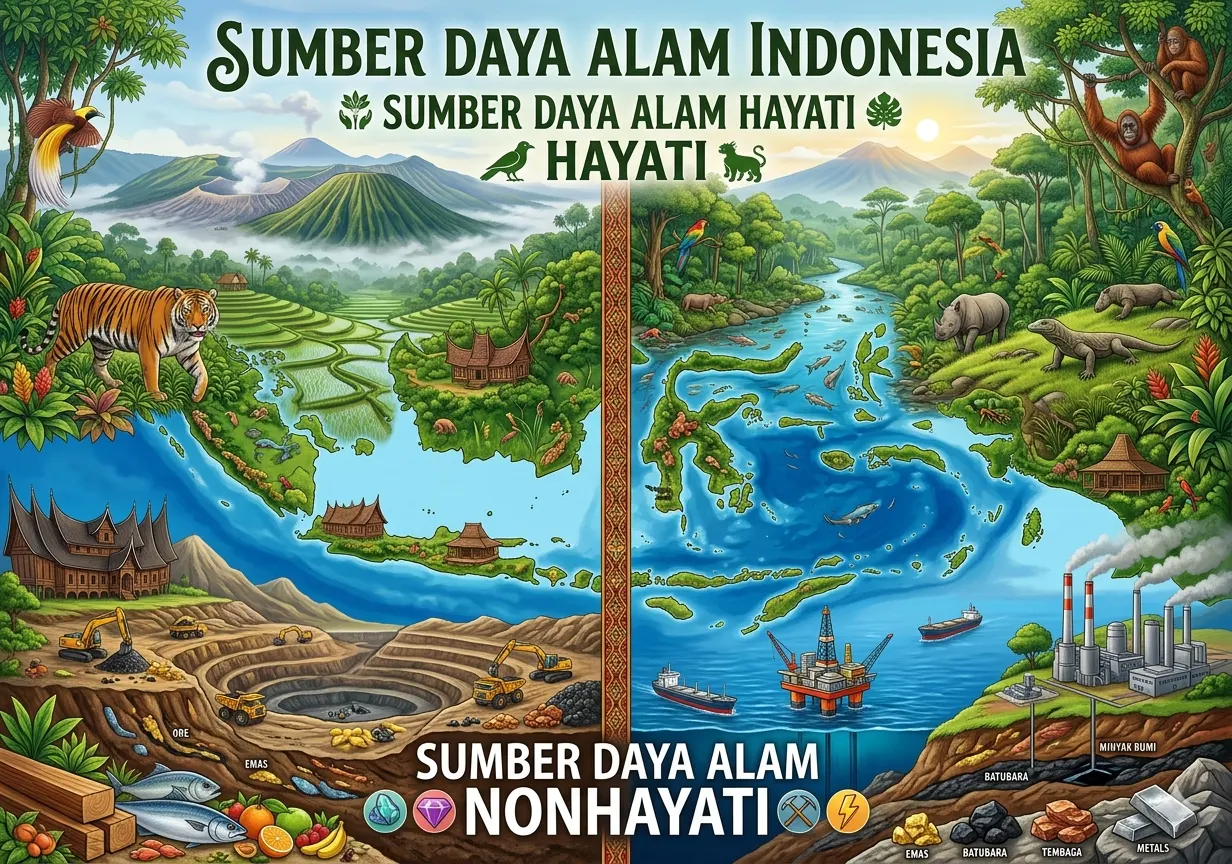 Sumber Daya Alam Hayati dan Nonhayati di Indonesia (ft.istimewa)