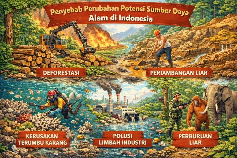 Penyebab Perubahan Potensi Sumber Daya Alam di Indonesia