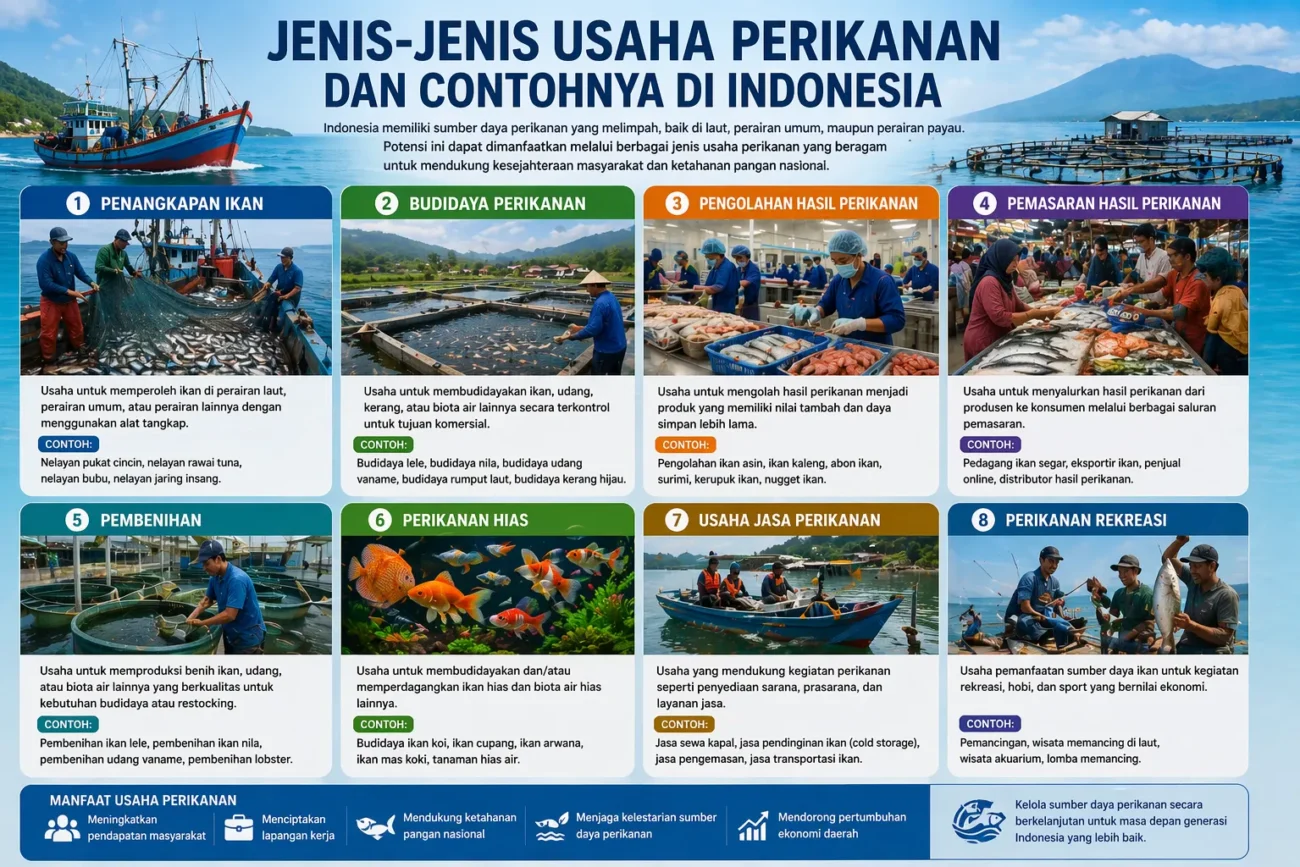 Jenis-Jenis Usaha Perikanan dan Contohnya di Indonesia (AiStudio)