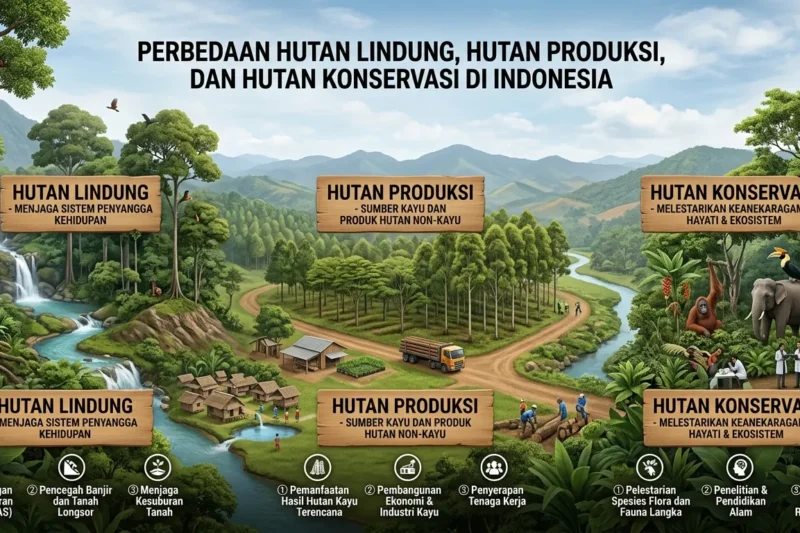 Perbedaan Hutan Lindung, Hutan Produksi, dan Hutan Konservasi