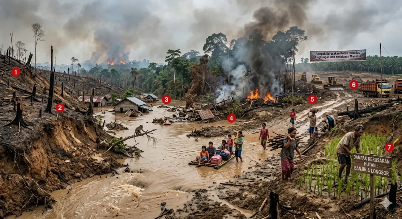 Dampak Kerusakan Hutan terhadap Lingkungan dan Kehidupan Manusia (ft.istimewa)