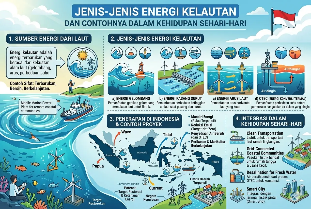 Jenis-Jenis Energi Kelautan dan Contohnya dalam Kehidupan Sehari-hari (AiStudio)