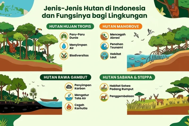 Jenis-Jenis Hutan di Indonesia dan Fungsinya bagi Lingkungan