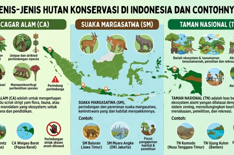 Jenis-Jenis Hutan Konservasi di Indonesia dan Contohnya