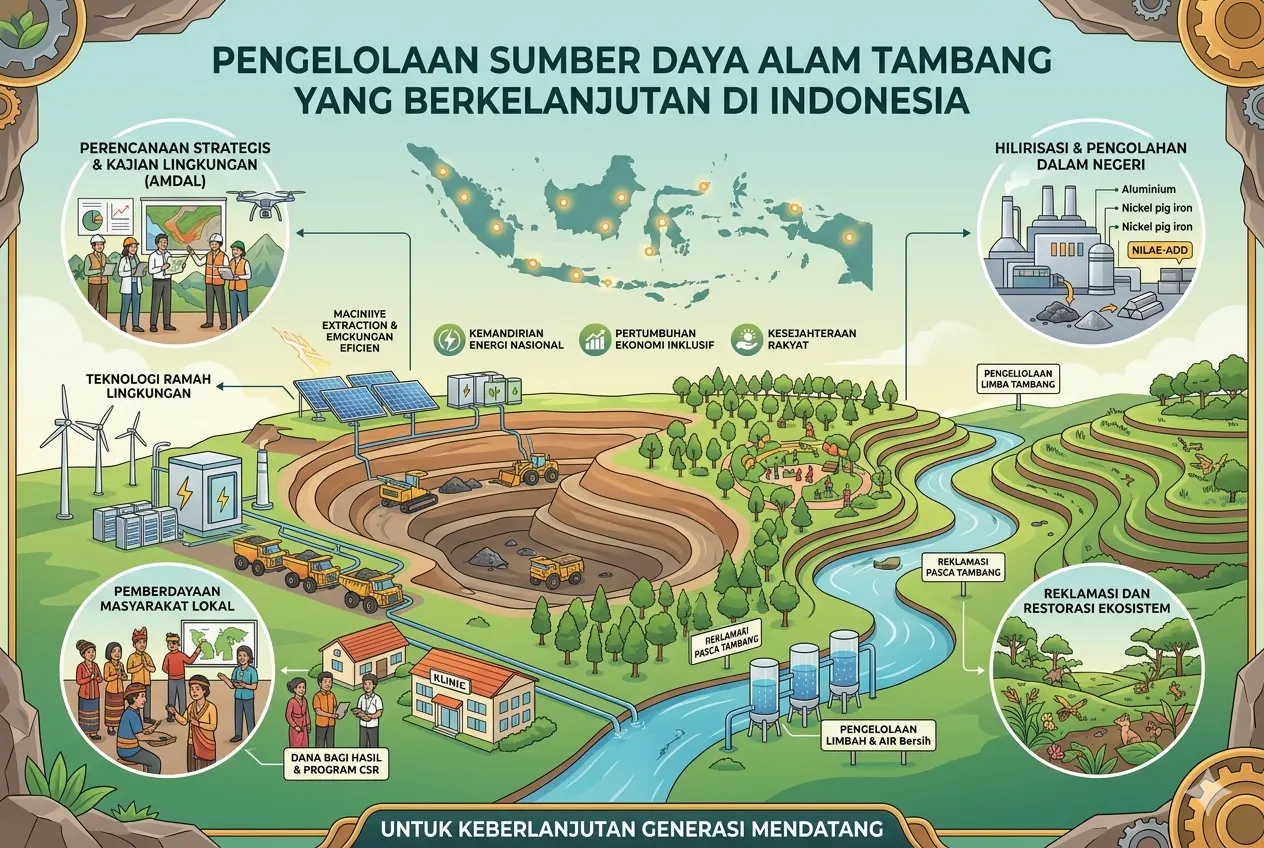 Pengelolaan Sumber Daya Alam Tambang yang Berkelanjutan di Indonesia (AiStudio)