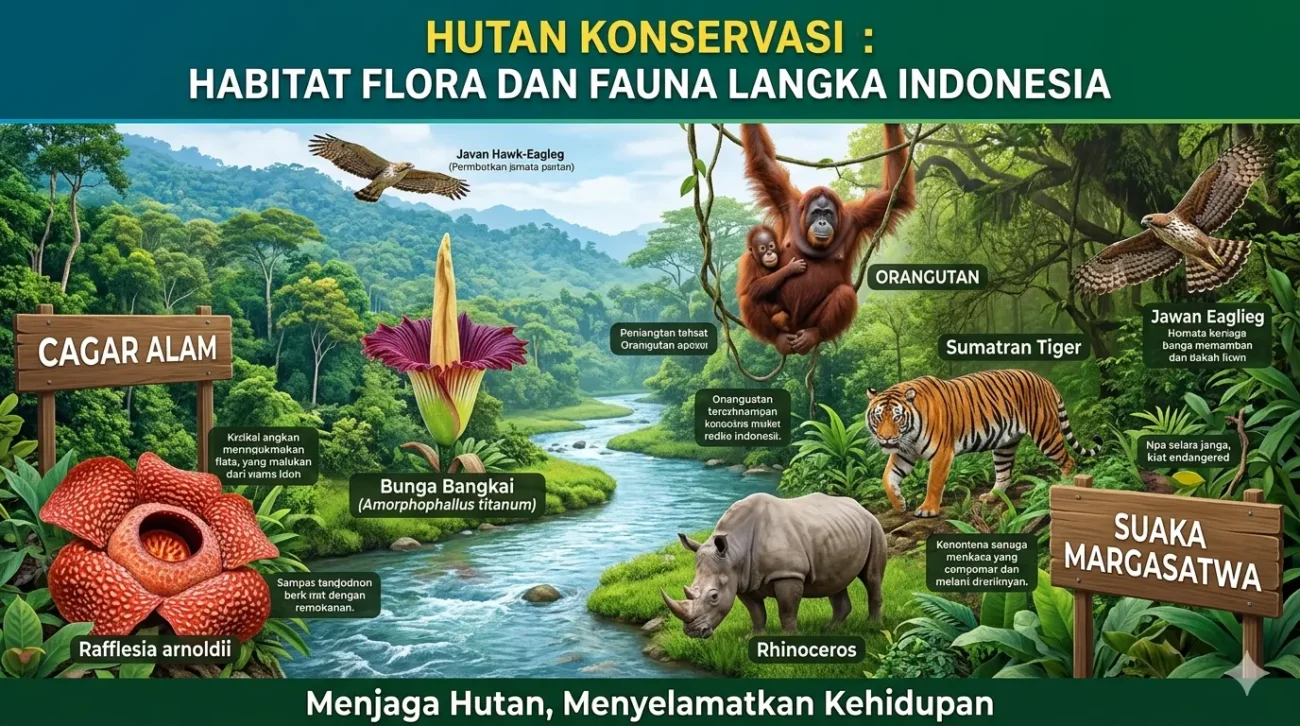 Hutan Konservasi sebagai Habitat Flora dan Fauna Langka (ft.istimewa)