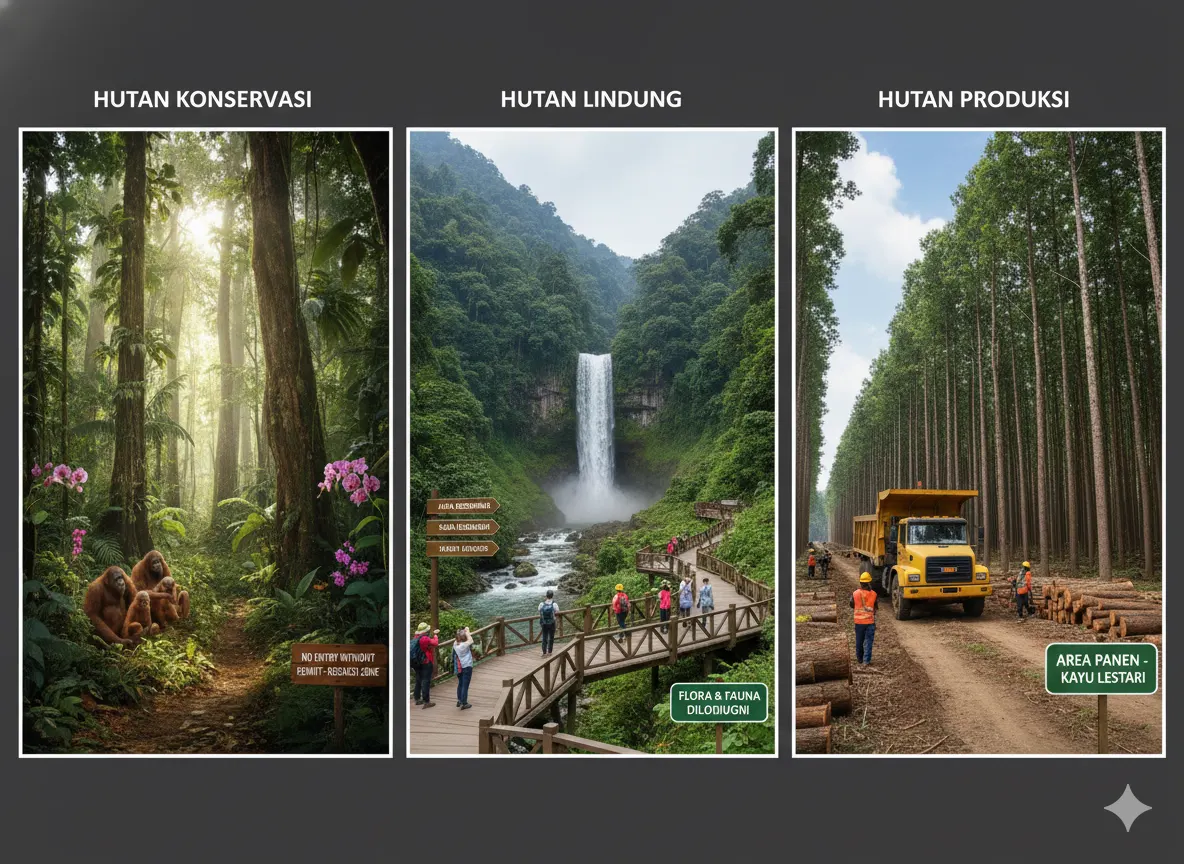Perbedaan Hutan Konservasi, Hutan Lindung, dan Hutan Produksi (ft.istimewa)