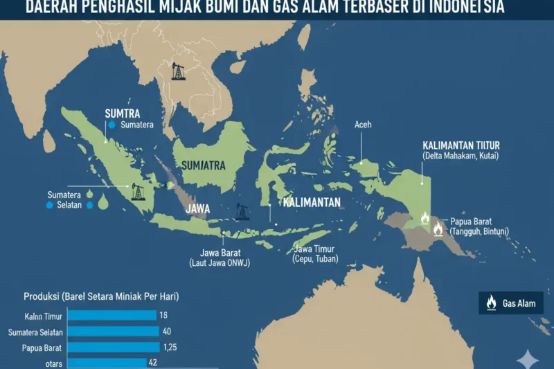 Daerah Penghasil Minyak Bumi dan Gas Alam Terbesar di Indonesia