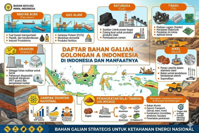 Daftar Bahan Galian Golongan A di Indonesia dan Manfaatnya