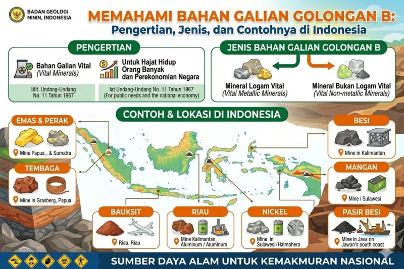 Bahan Galian Golongan B: Pengertian, Jenis, dan Contohnya di Indonesia