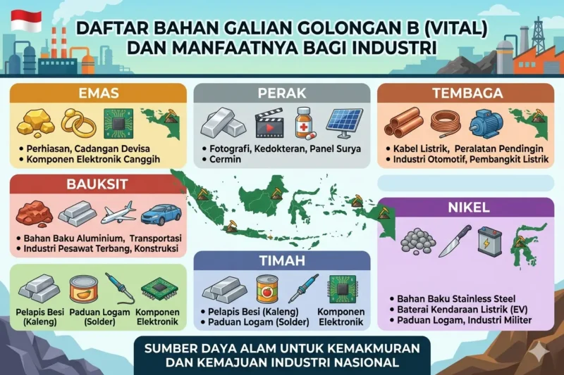 Daftar Bahan Galian Golongan B (Vital) dan Manfaatnya bagi Industri