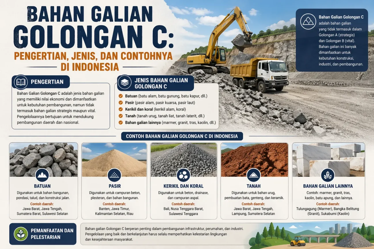 Bahan Galian Golongan C: Pengertian, Jenis, dan Contohnya di Indonesia (AiStudio)