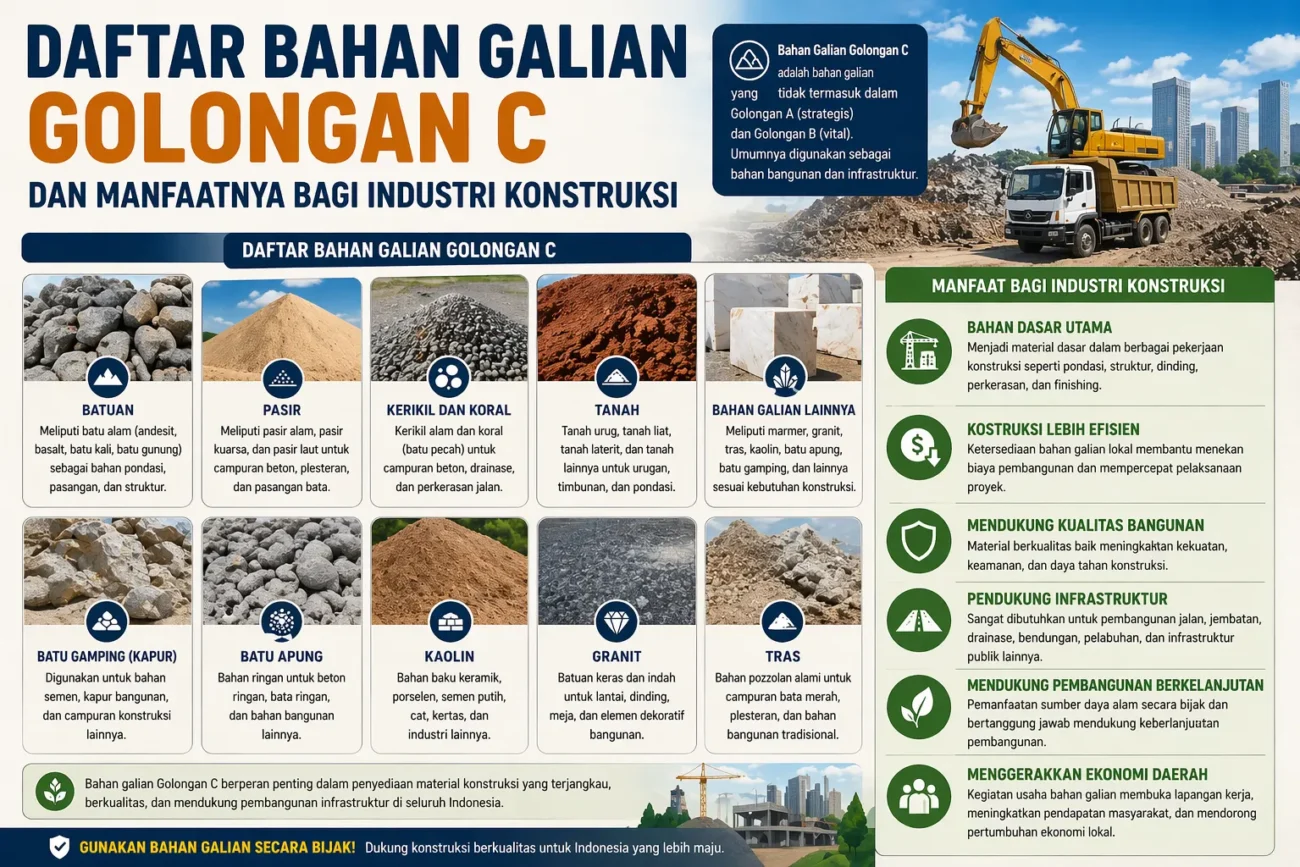 Daftar Bahan Galian Golongan C dan Manfaatnya bagi Industri Konstruksi (AiStudio)