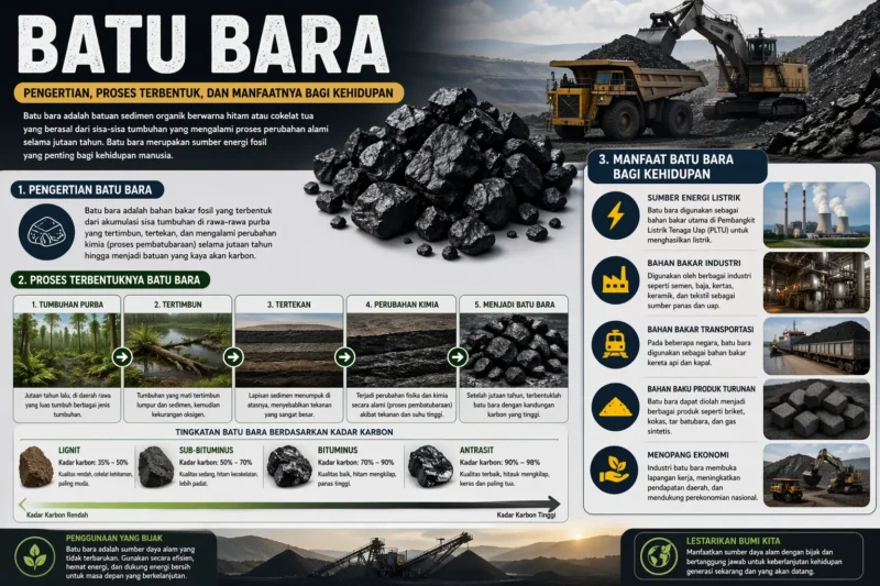 Batu Bara: Pengertian, Proses Terbentuk, dan Manfaatnya bagi Kehidupan