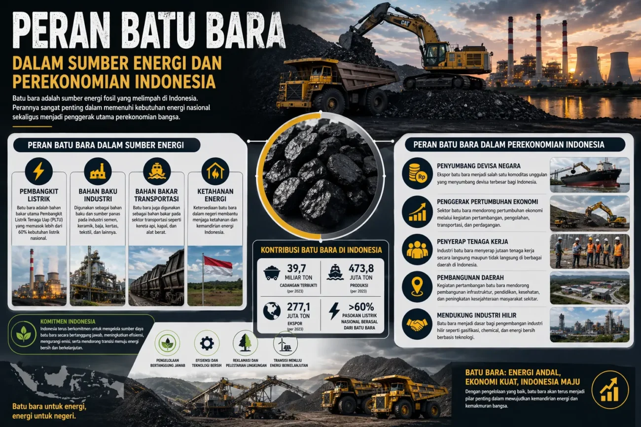 Peran Batu Bara dalam Sumber Energi dan Perekonomian Indonesia (AiStudio)