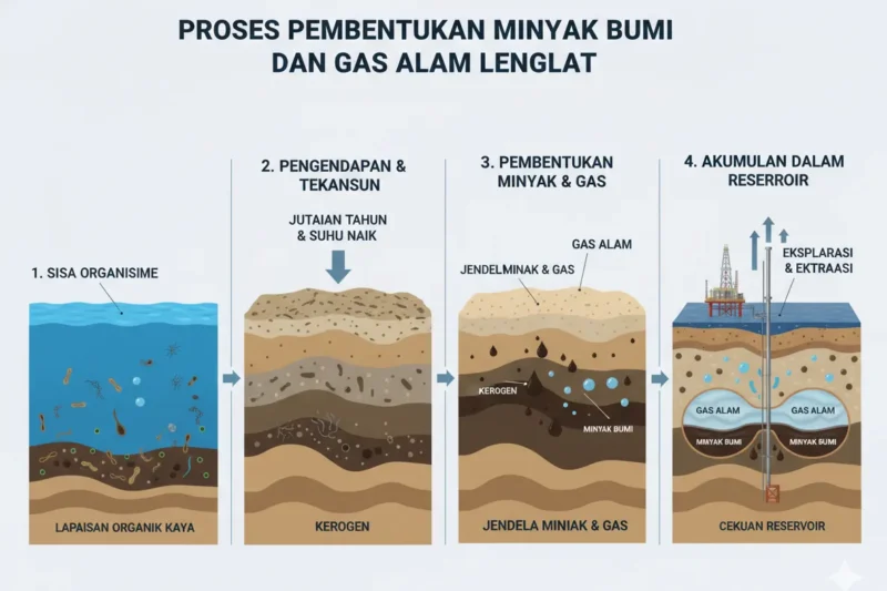 Proses Pembentukan Minyak Bumi dan Gas Alam Secara Lengkap dan Mudah Dipahami