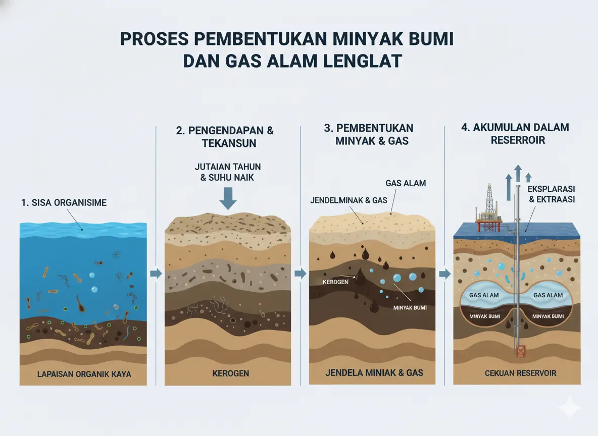 Proses Pembentukan Minyak Bumi dan Gas Alam Secara Lengkap dan Mudah Dipahami (AiStudio)