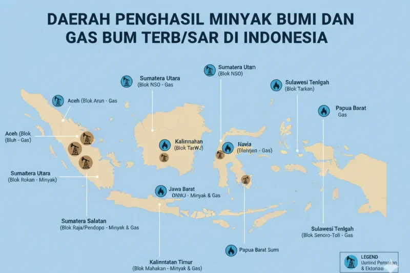 Daerah Penghasil Minyak Bumi dan Gas Bumi Terbesar di Indonesia