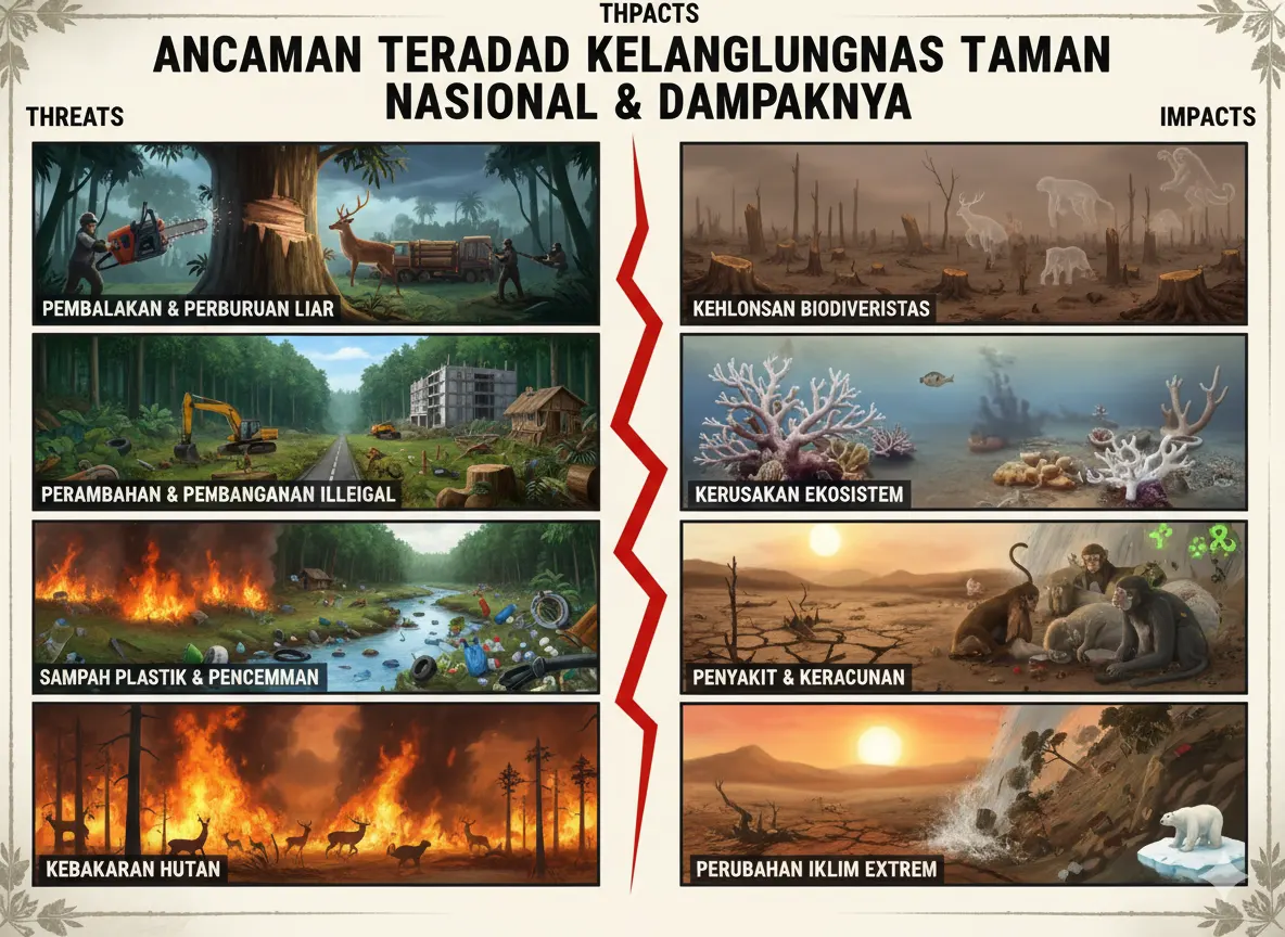Ancaman terhadap Kelestarian Taman Nasional dan Dampaknya (ft.IA)