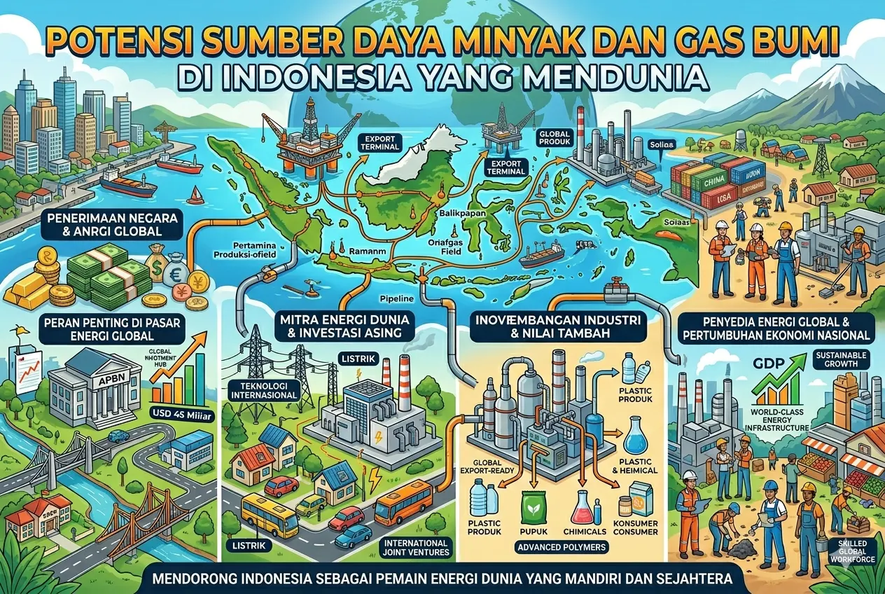 Potensi Sumber Daya Minyak Bumi dan Gas Bumi di Indonesia yang Mendunia (AiStudio)