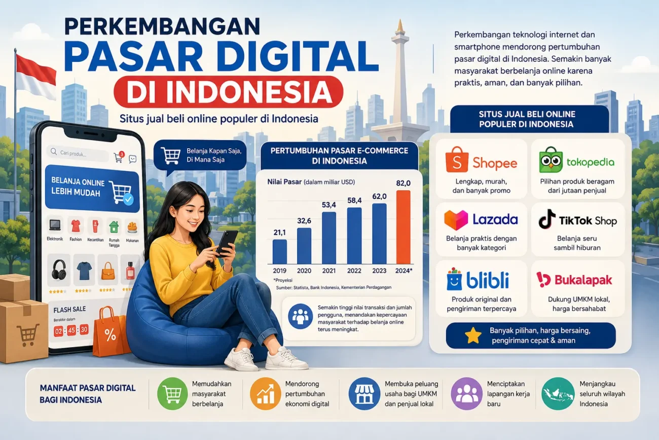 Perkembangan Pasar Digital di Indonesia: Peluang dan Tantangan di Era Modern (AiStudio)
