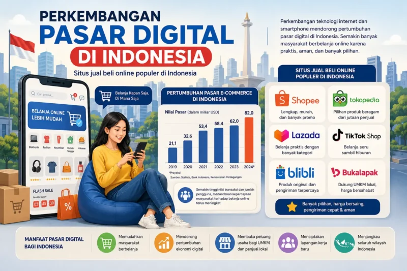 Perkembangan Pasar Digital di Indonesia: Peluang dan Tantangan di Era Modern