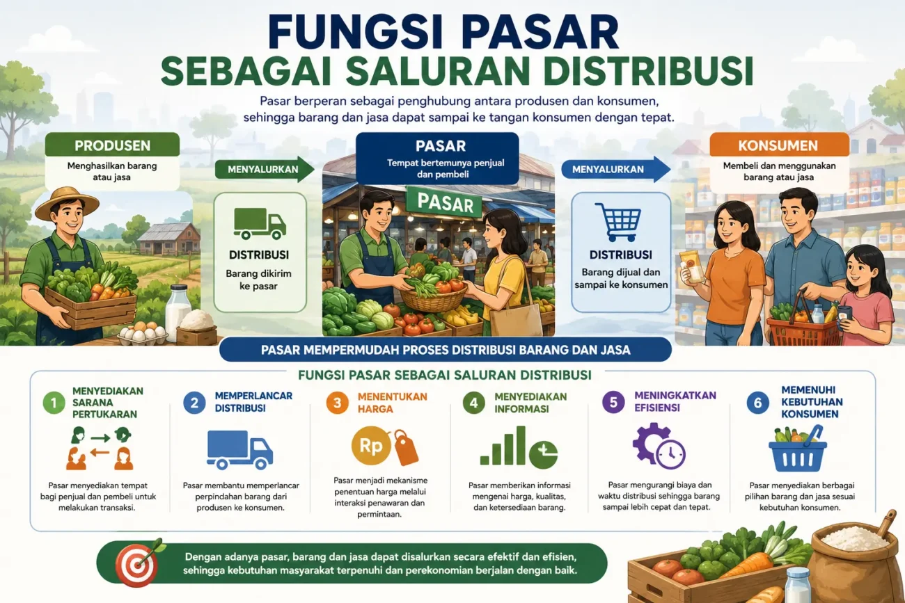 Fungsi Pasar sebagai Saluran Distribusi: Pengertian, Peran, dan Contohnya (AiStudio)