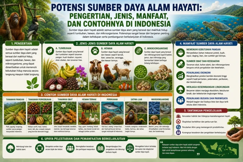 Potensi Sumber Daya Alam Hayati: Pengertian, Jenis, Manfaat, dan Contohnya di Indonesia