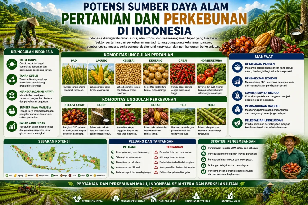 Potensi Sumber Daya Alam Pertanian dan Perkebunan di Indonesia (AiStudio)