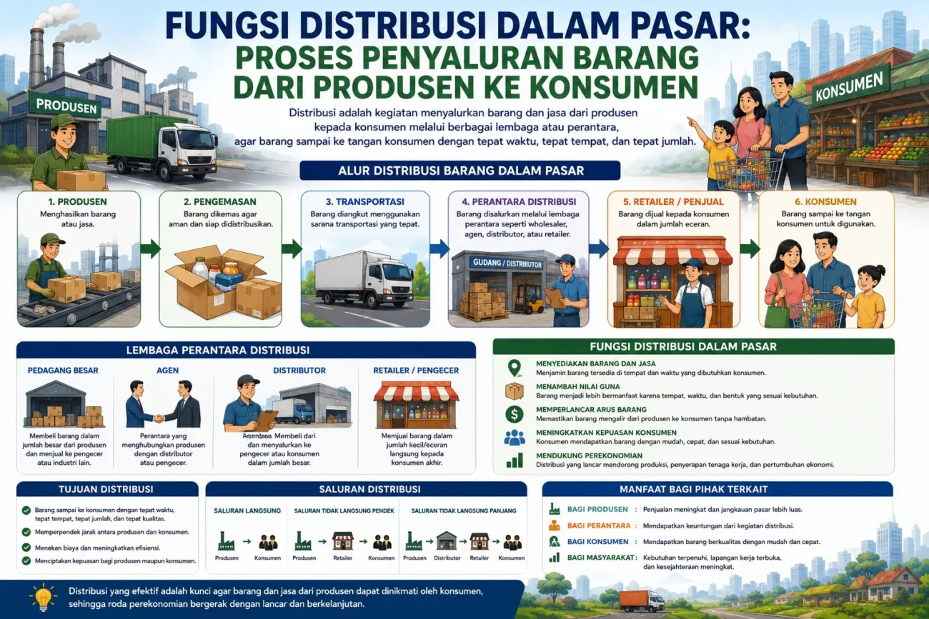 Fungsi Distribusi dalam Pasar: Proses Penyaluran Barang dari Produsen ke Konsumen (AiStudio)