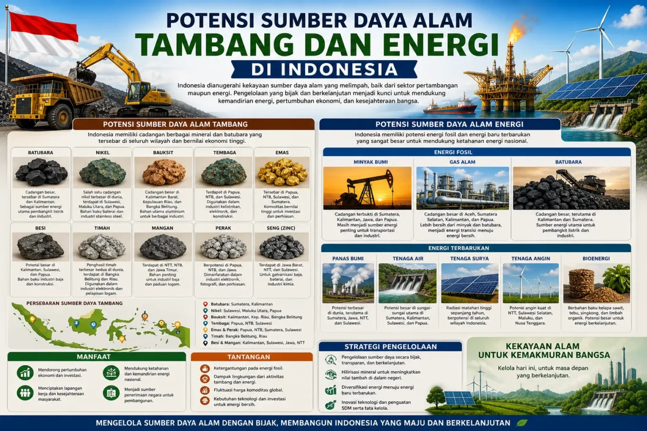 Potensi Sumber Daya Alam Tambang dan Energi di Indonesia (AiStudio)