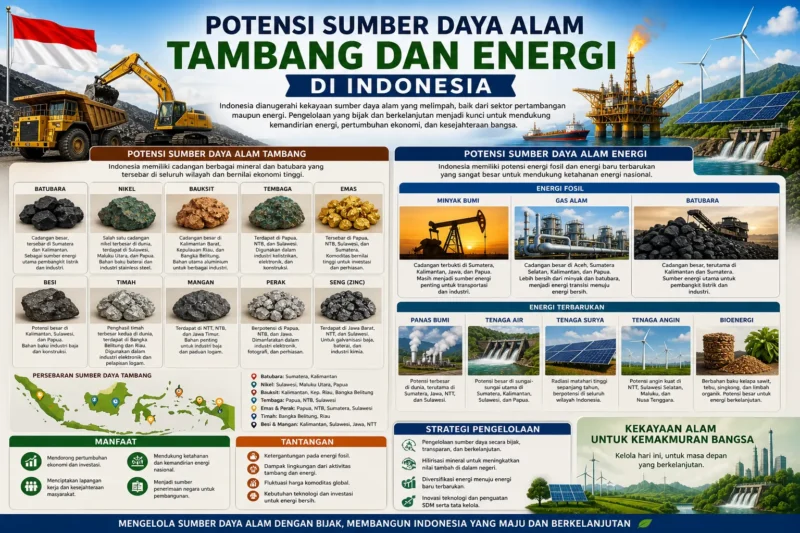 Potensi Sumber Daya Alam Tambang dan Energi di Indonesia