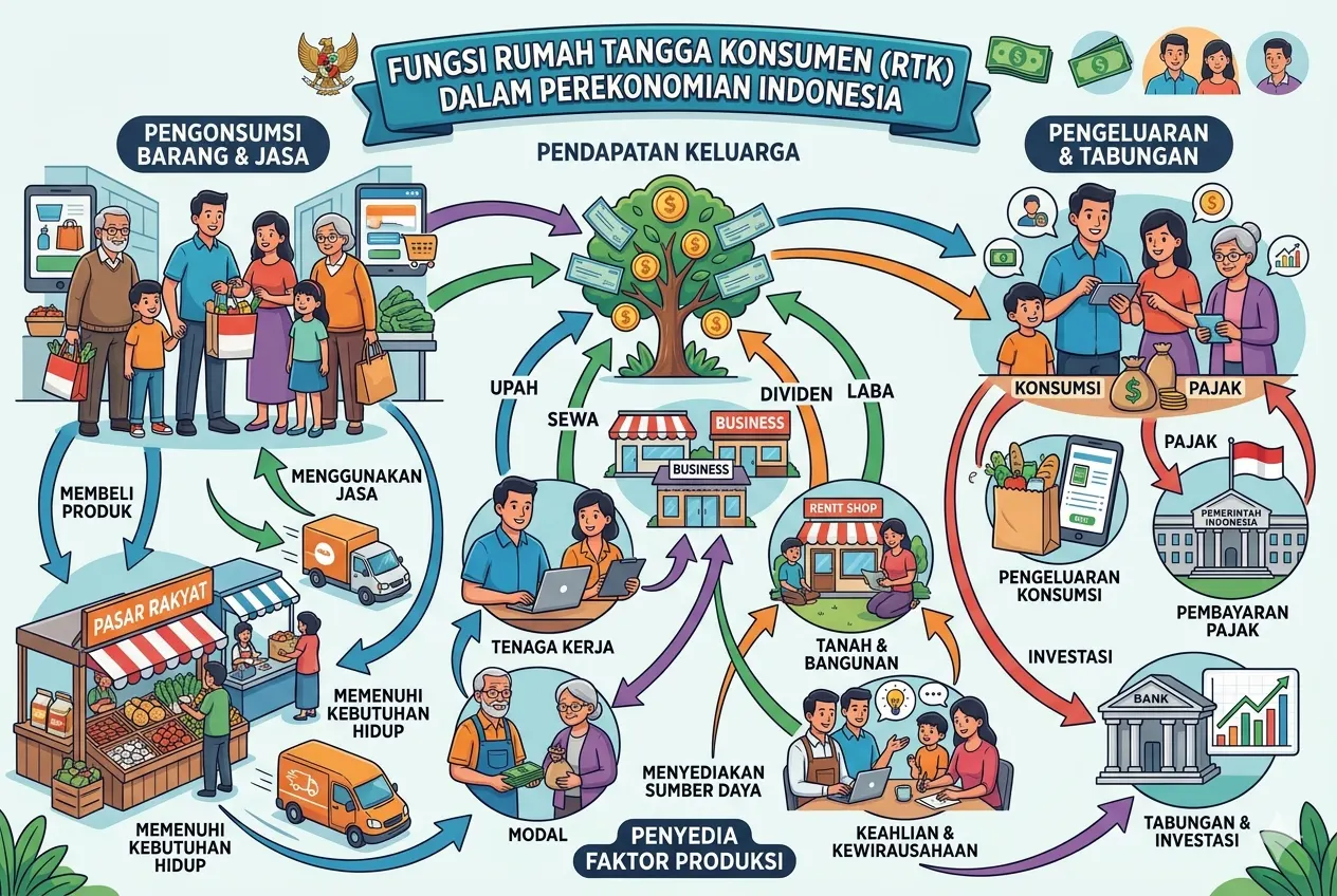 Fungsi Rumah Tangga Konsumen dalam Sistem Perekonomian Indonesia (Ai Studio)