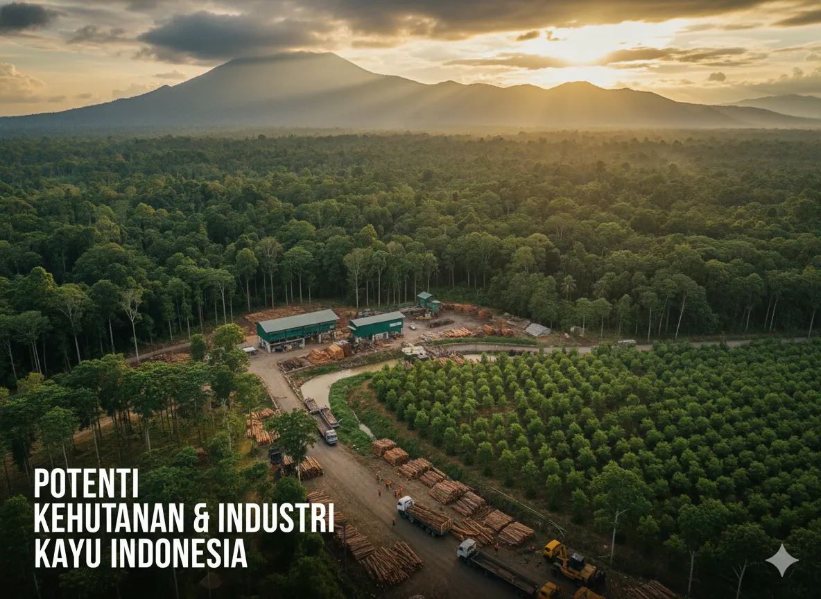 Potensi Sumber Daya Alam Kehutanan dan Industri Kayu di Indonesia (AiStudio)