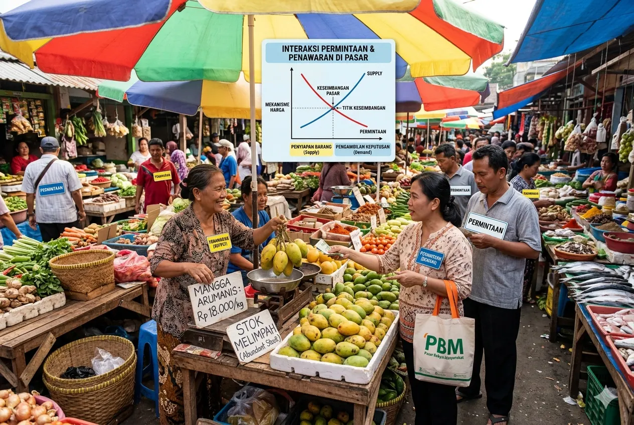 Proses Terbentuknya Harga di Pasar: Interaksi Permintaan dan Penawaran (AiStudio)