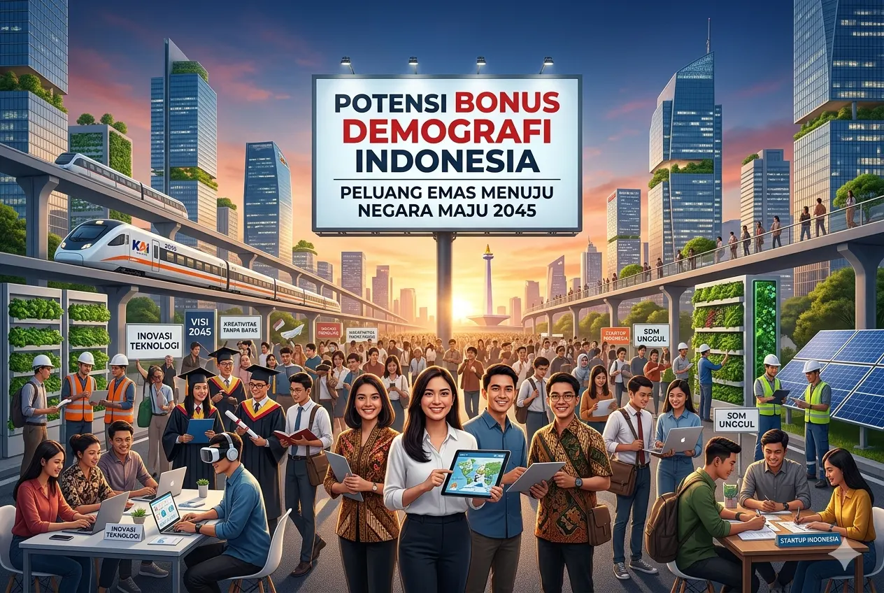 Potensi Bonus Demografi Indonesia: Peluang Emas Menuju Negara Maju 2045 (AiStudio)