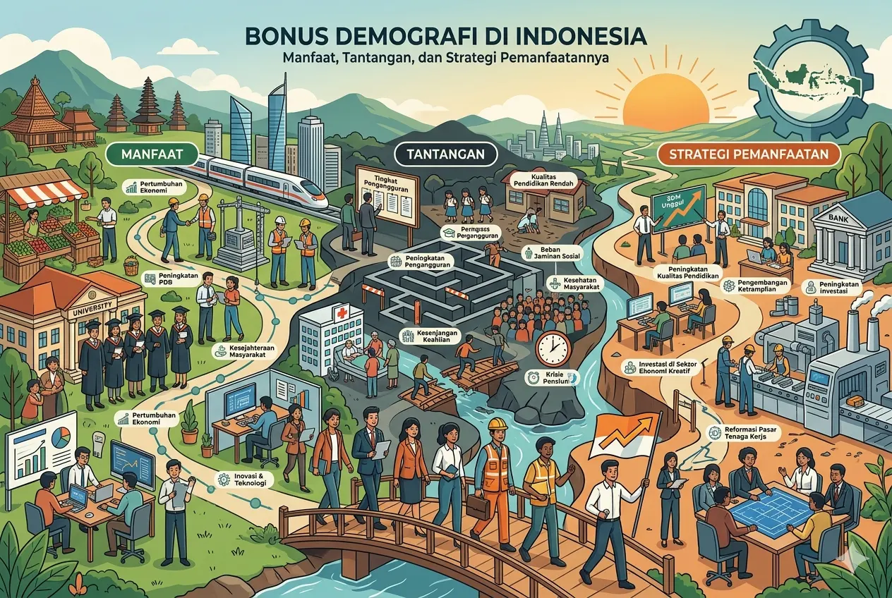Bonus Demografi di Indonesia: Manfaat, Tantangan, dan Strategi Pemanfaatannya (AiStudio)