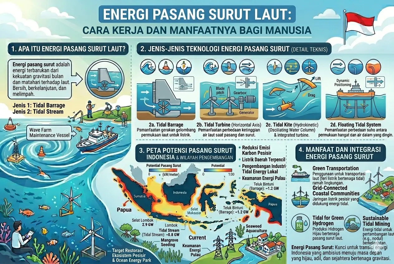 Energi Pasang Surut Laut: Cara Kerja dan Manfaatnya bagi Manusia (AiStudio)