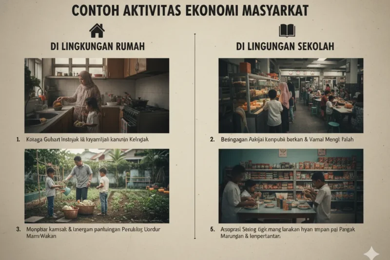 Contoh Aktivitas Ekonomi Masyarakat di Lingkungan Rumah dan Sekolah