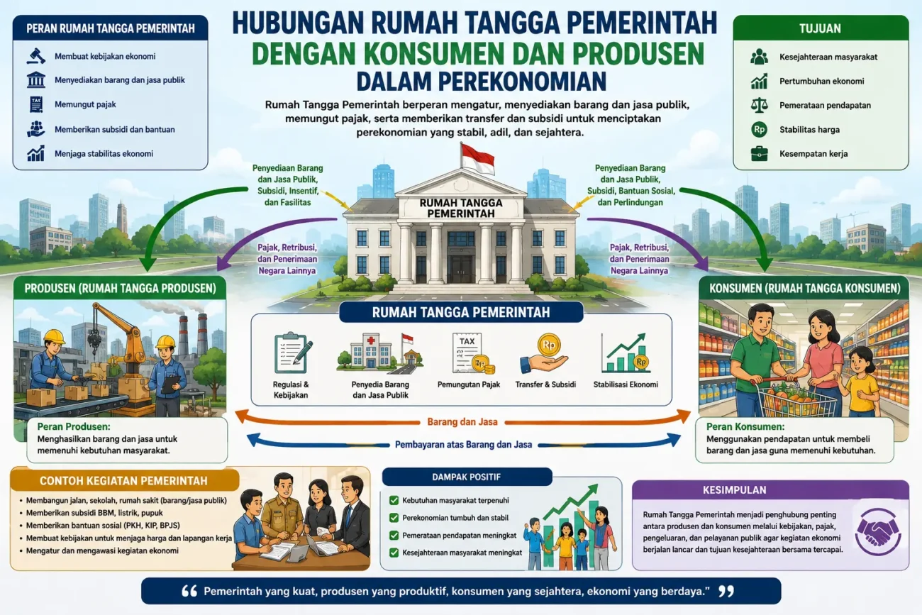 Hubungan Rumah Tangga Pemerintah dengan Konsumen dan Produsen dalam Perekonomian (AiStudio)