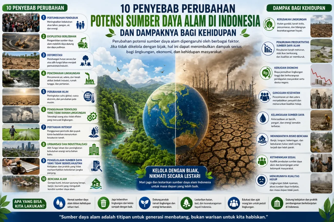 10 Penyebab Perubahan Potensi Sumber Daya Alam di Indonesia dan Dampaknya bagi Kehidupan (AiStudio)