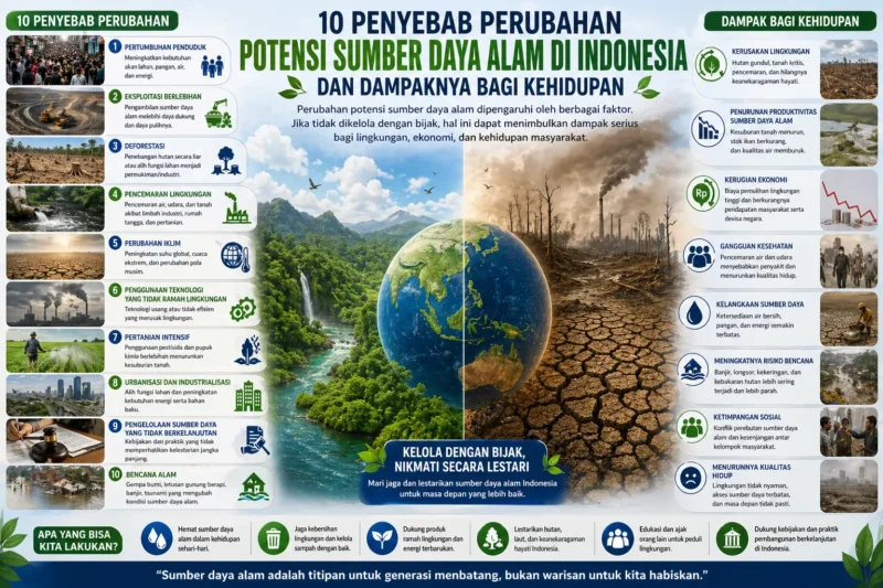10 Penyebab Perubahan Potensi Sumber Daya Alam di Indonesia dan Dampaknya bagi Kehidupan