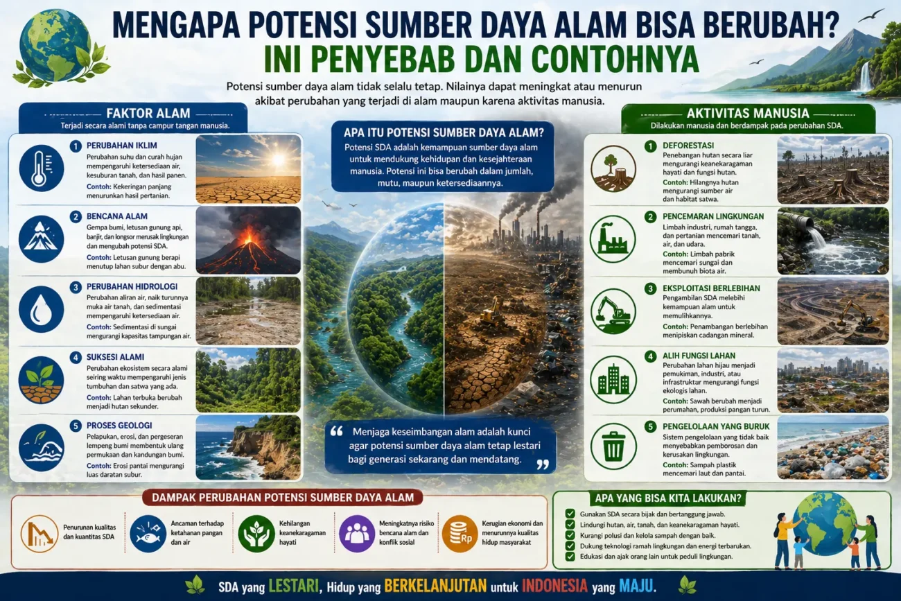 Mengapa Potensi Sumber Daya Alam Bisa Berubah? Ini Penyebab dan Contohnya (AiStudio)