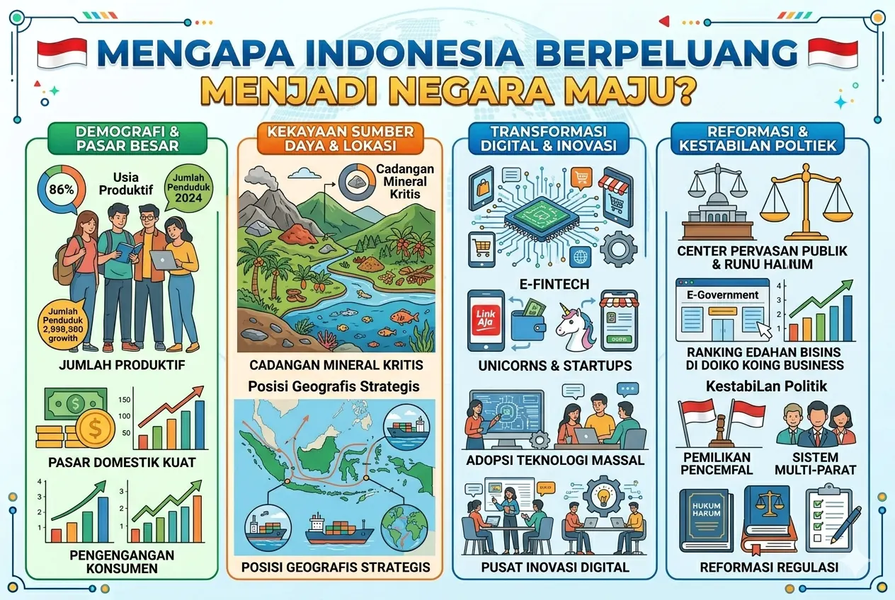 Menuju Indonesia Maju 2045: Potensi Ekonomi, SDM, dan Teknologi yang Harus Dioptimalkan (AiStudio)