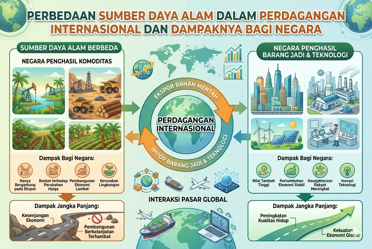 Perbedaan Sumber Daya Alam dalam Perdagangan Internasional dan Dampaknya bagi Negara (AiStudio)