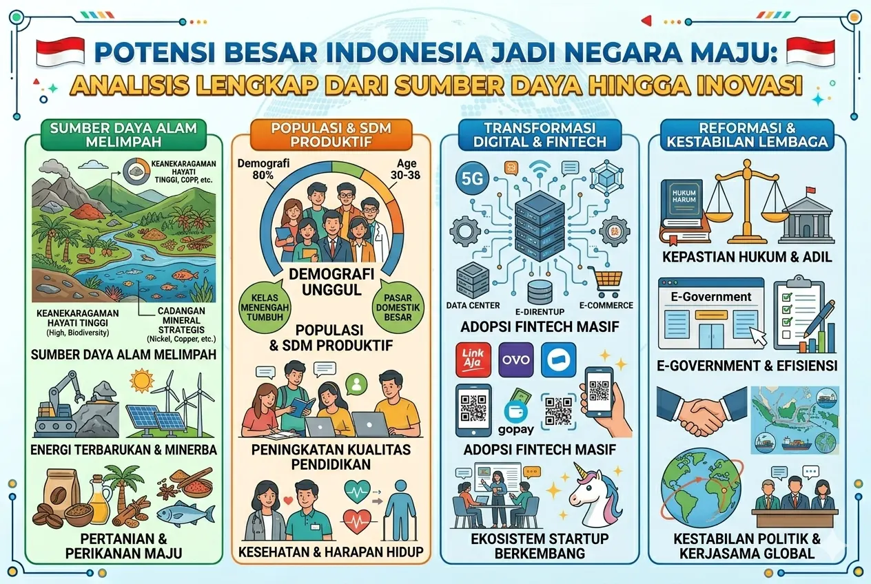 Potensi Besar Indonesia Jadi Negara Maju: Analisis Lengkap dari Sumber Daya hingga Inovasi (AiStudio)