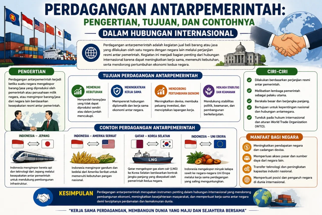 Perdagangan Antarpemerintah: Pengertian, Tujuan, dan Contohnya dalam Hubungan Internasional (AiStudio)
