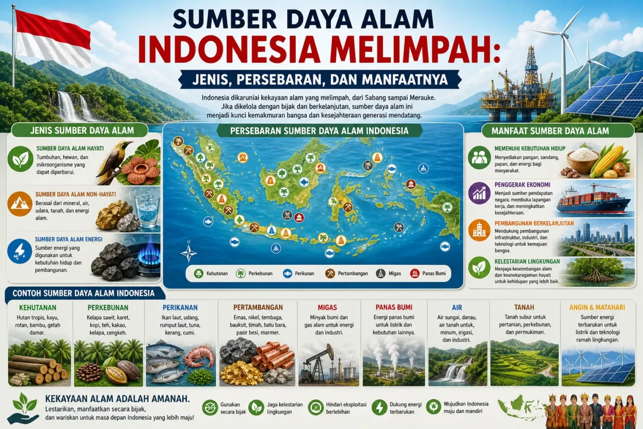 Sumber Daya Alam Indonesia Melimpah: Jenis, Persebaran, dan Manfaatnya (AiStudio)
