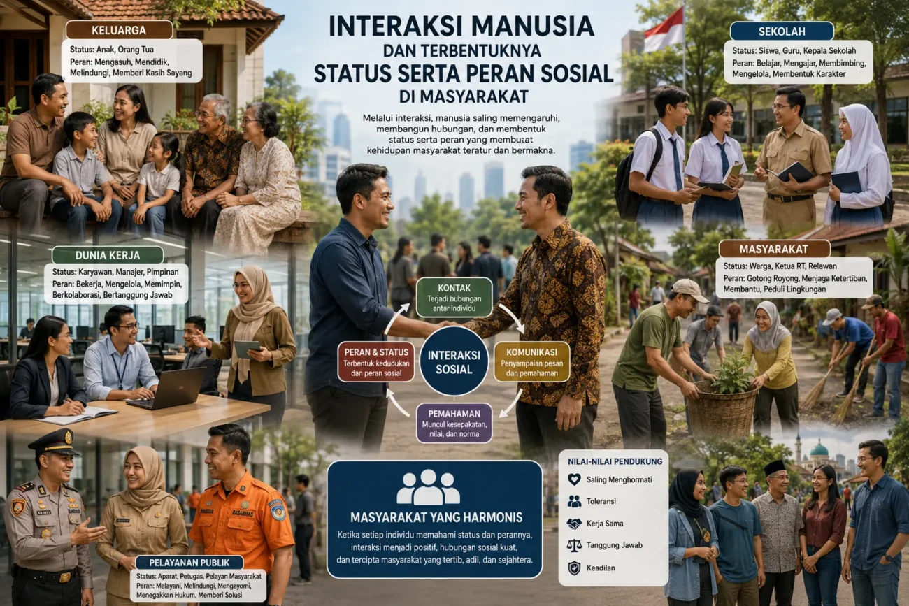 Materi IPS: Interaksi Manusia dan Terbentuknya Status serta Peran Sosial di Masyarakat (AiStudio)